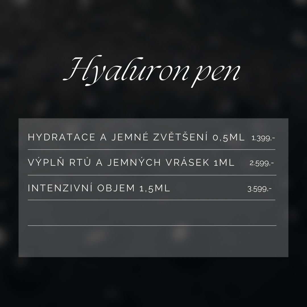 Ceník – hyaluron pen